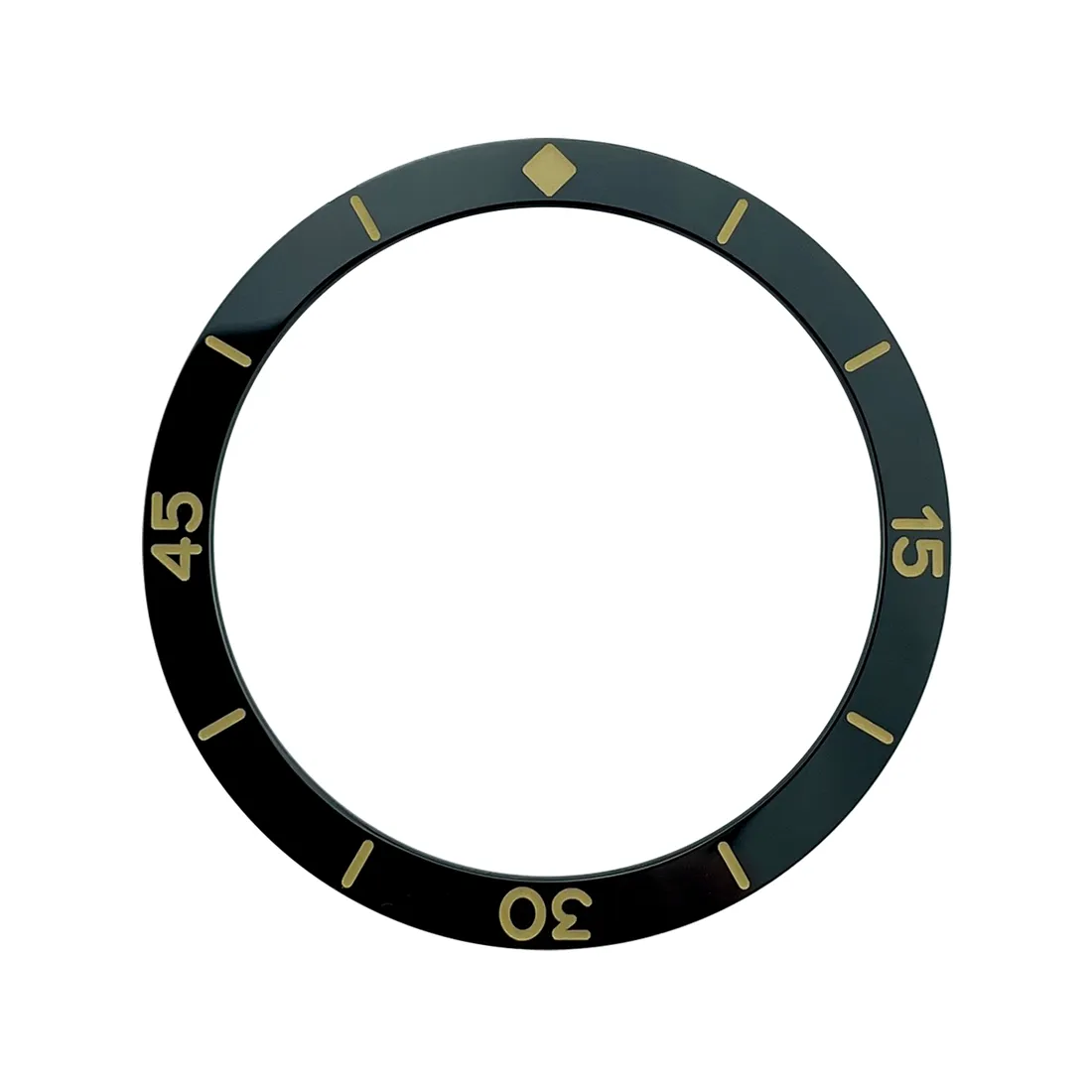 38mm Black Vintage Fathoms Flat Ceramic Bezel Insert with C3